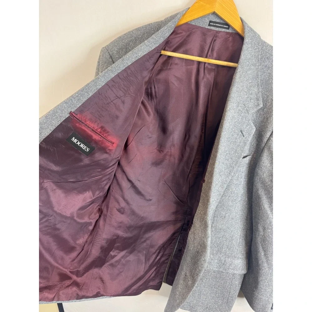 Magee Donegal Tweed Blazer Grey Wool Sport Coat 48LTall